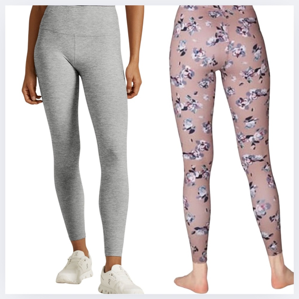 Beyond Yoga Olympus floral leggings & Beyond Yoga Grey leggings . Large.